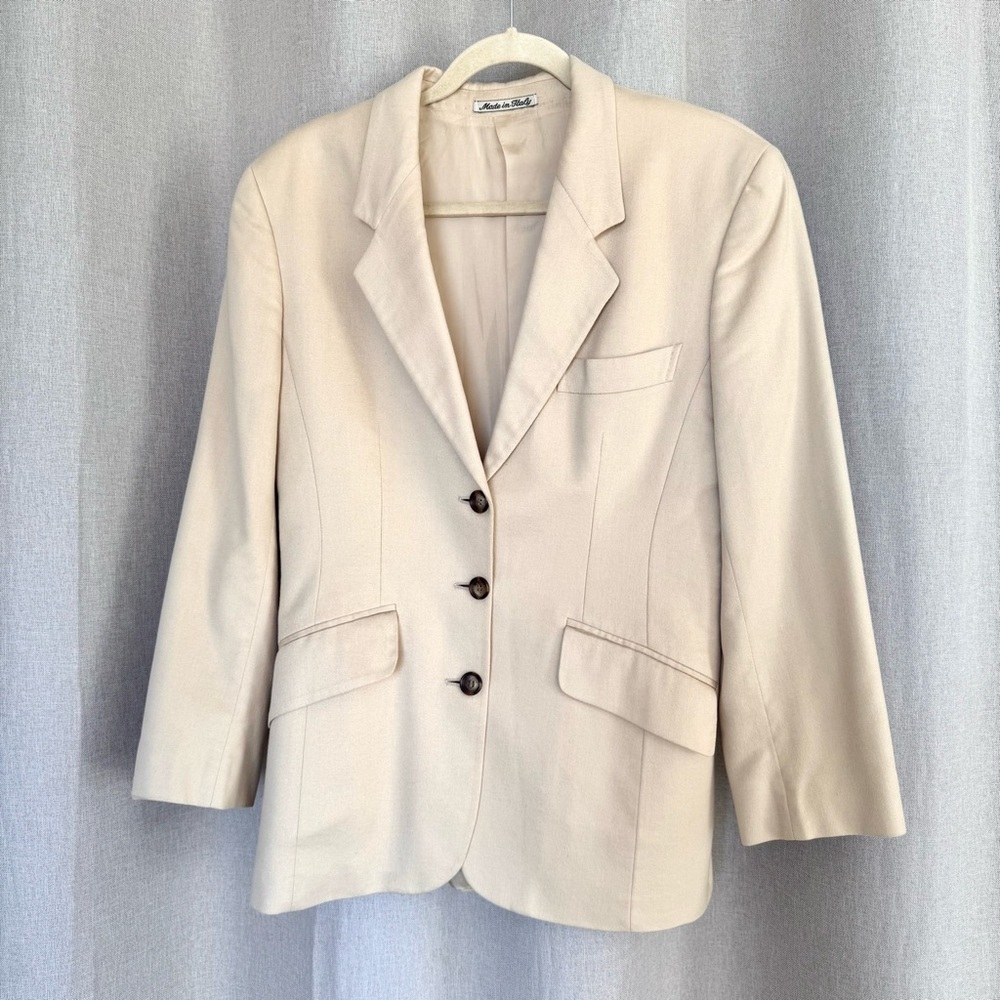 Loro Piana Wool Silk Cream Blazer